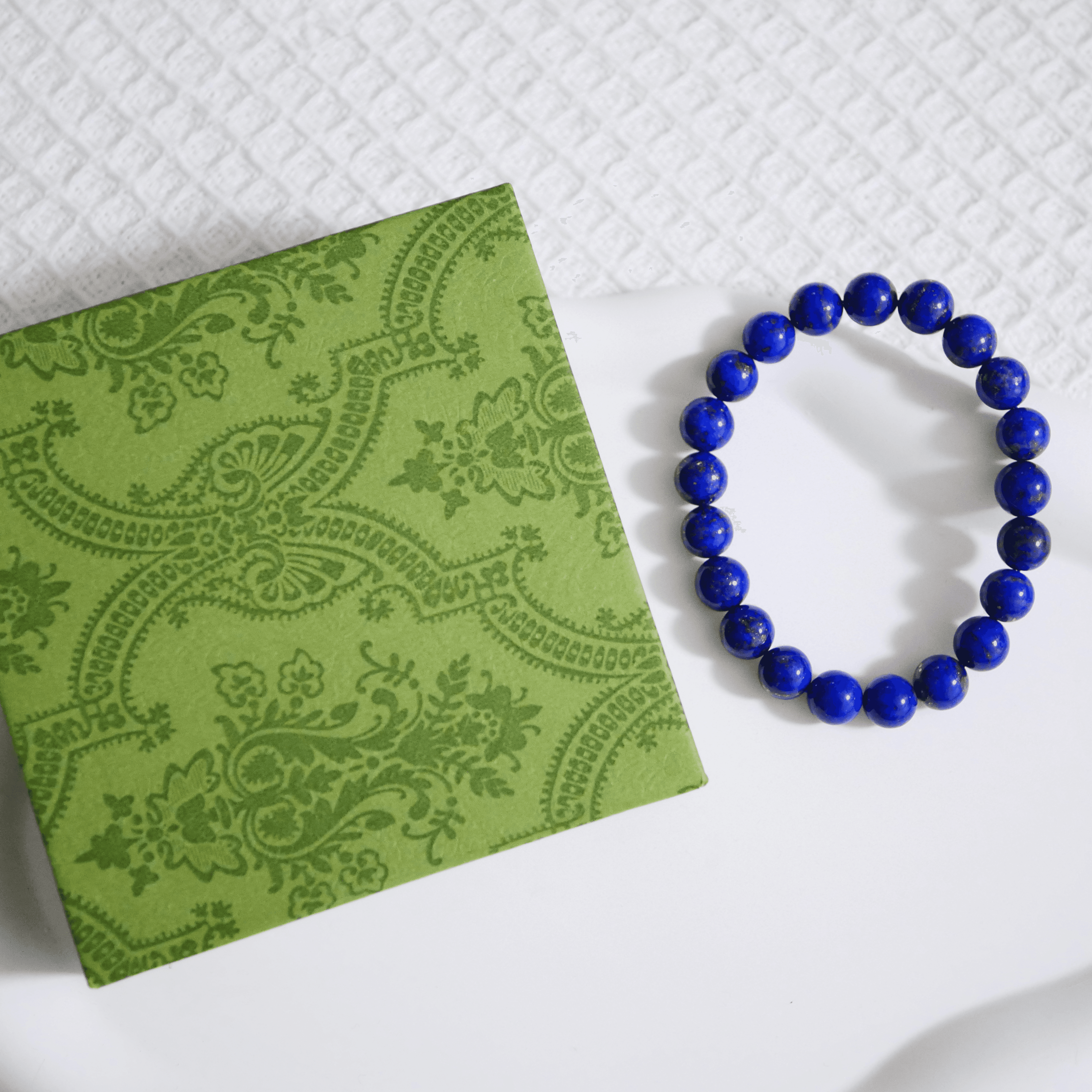 Lapis Lazuli Round Bead Bracelet No Gift Box